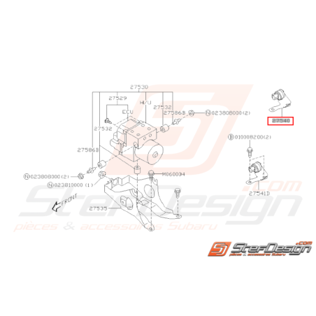 Capteur Complet ABS Latéral Gauche Origine Subaru STI 01-04