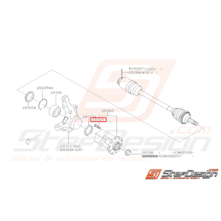 Goujon de roue origine Subaru GT 93-00 WRX 01-07 STI 01-04