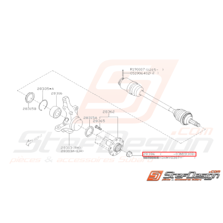 Ecrou de cardan  Subaru Impreza  GT 93-00 WRX/STI 01-16