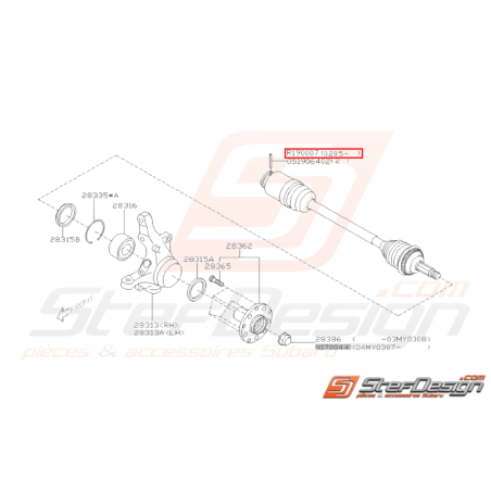 Goupille de cardan origine SUBARU GT et STI 01-02