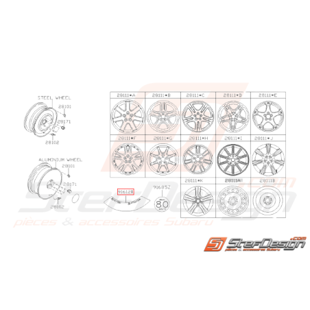 Etiquette Pneu Origine Subaru WRX STI 2001 - 2005