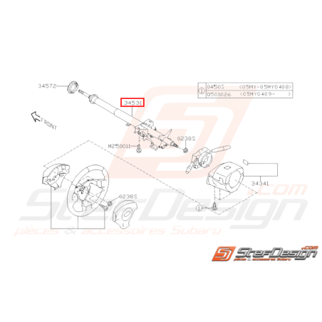 Colonne de direction origine subaru WRX 06-07