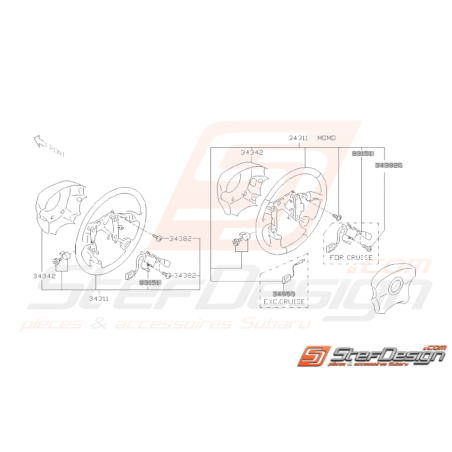 Schéma colonne direction wrx sti 01-04