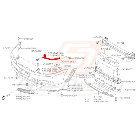 Support de pare-choc avant pour subaru legacy 2004 