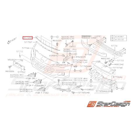 Joint pare-choc avant origine SUBARU BRZ 2017-2018