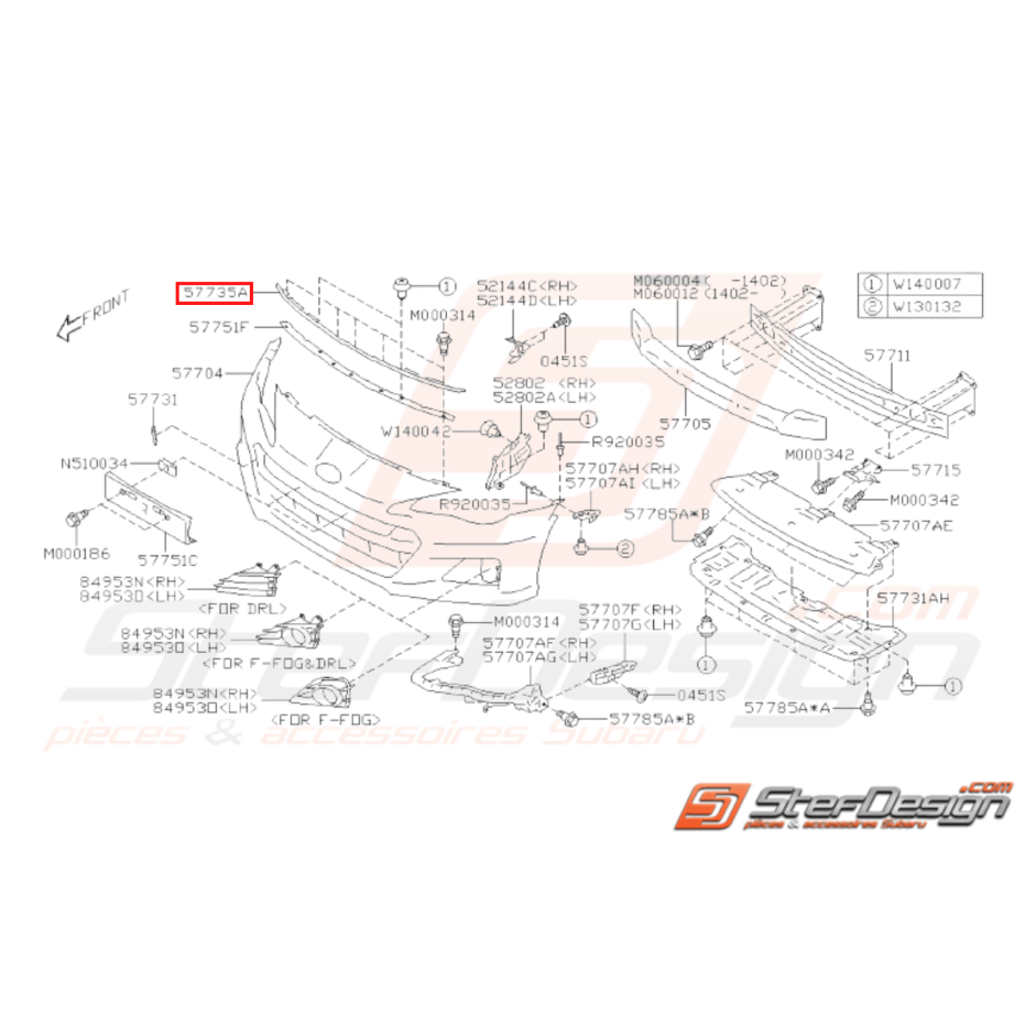Joint pare-choc avant origine SUBARU BRZ 2017-2018