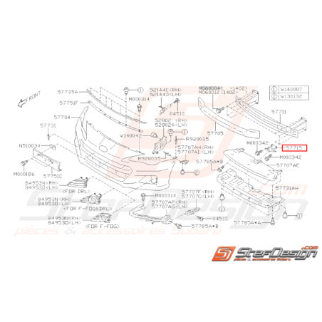 Support Pare-Choc Avant Origine Subaru BRZ 2013 - 201631076