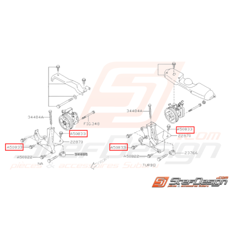 Vis de fixation de support de pompe de direction assistée SUBARU GT 93-00 WRX STI 01-1431101
