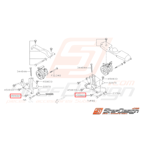 Vis de support de pompe de direction assistée SUBARU GT 94-00 WRX STI 01-1431102