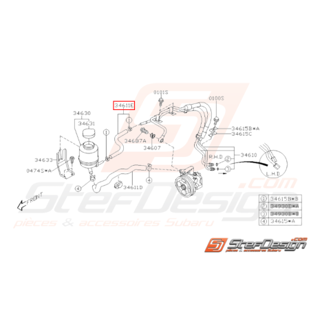 Durite de retour pompe de direction SUBARU WRX/STI 01-0731105