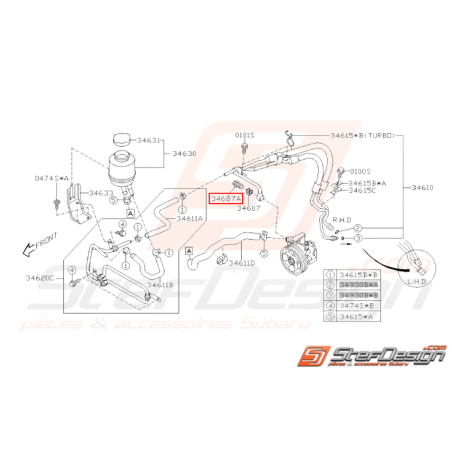 Boulon pompe de direction Subaru GT 97-00 WRX STI 01-1431113