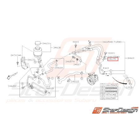 Patte de fixation inférieur de direction assistée SUBARU GT 93-00 WRX/STI 01-0331114