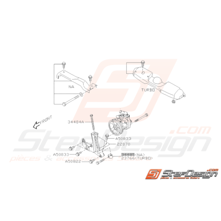 Schéma Système direction Assistée Raccord Origine Subaru WRX STI 03-0731125