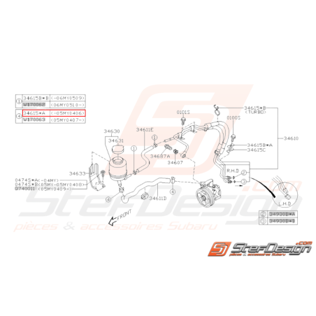 Collier Durite de Direction Assistée Origine Subaru WRX STI 01-14 BRZ 13-19 Forester Turbo 05/00-0231128