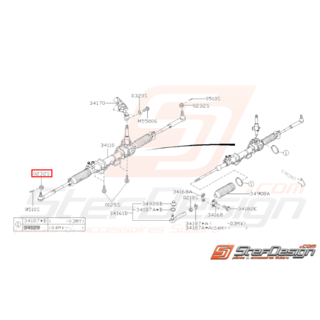 Ecrou de rotule de suspension SUBARU31138