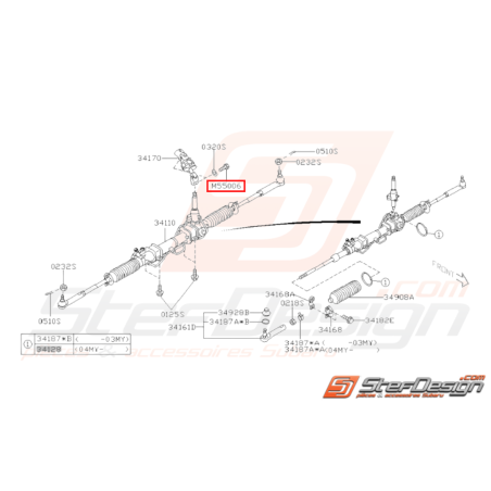 Boulon Système Direction Assistée Origine Subaru GT 93-00 WRX STI 01-0731148