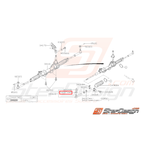 Bague soufflet rotule direction Origine Subaru GT 93-00 WRX STI 01-1431154