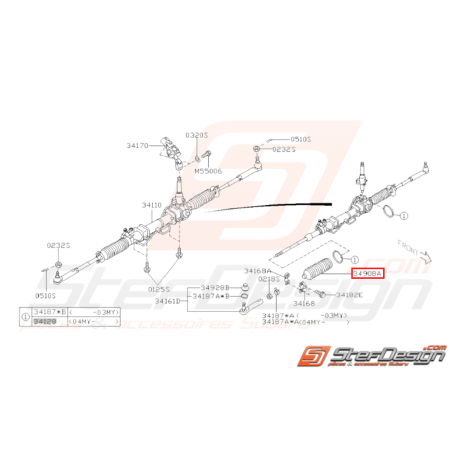 Soufflet de crémaillère de direction WRX 03-04 BRZ / TOYOTA GT 8631159