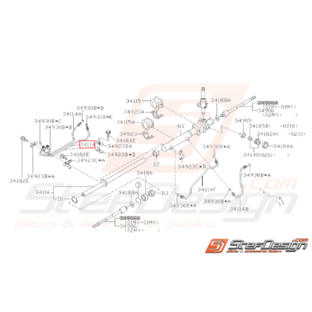 Ensemble Tuyau Pression Origine Subaru WRX STI 2001 - 200431164