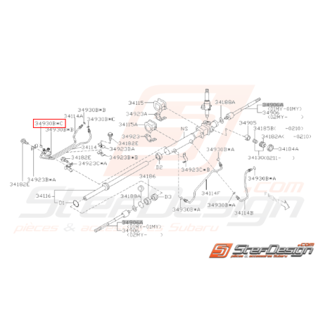 Joint torique supérieur de canalisation de direction assistée GT 97-00 WRX/STI 01-0431165