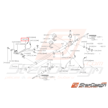 Ensemble Tuyau Retour Origine Subaru WRX STI 01-0231166