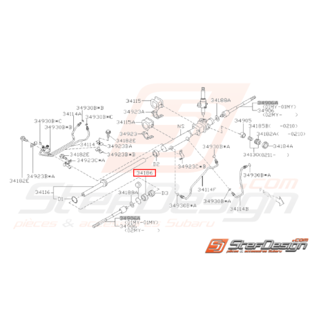 Butée de Crémaillère Origine Subaru GT 98-00 WRX STI 01-0431175