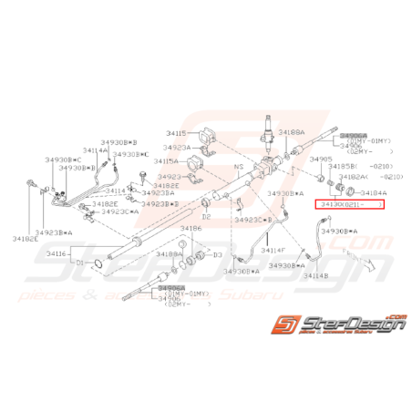 Ressort Boîte de vitesses Origine Subaru WRX STI 02/02 - 0431179