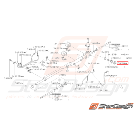 Ecrou de verrouillage Origine Subaru GT 97 - 00 WRX STI 01 - 0431180