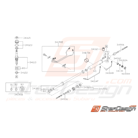 Schéma Crémaillère direction Assistée Boîte de vitesse Origine Subaru WRX STI 05-0731207