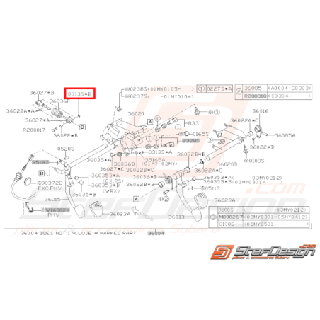 Clips de pédalier Origine SUBARU GT 1998 - 2000 WRX STI 2001 - 2014 BRZ 2013 - 201931227