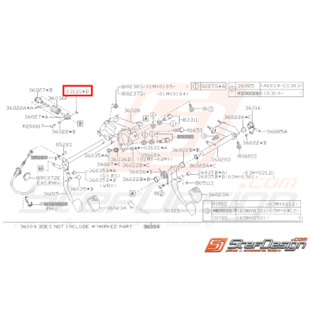 Clips de pédalier Origine SUBARU GT 98 - 00 WRX STI 01-1431227