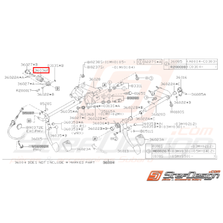 Ressort Pédale Accélérateur Origine Subaru GT 99-00 WRX STI 01-0731228
