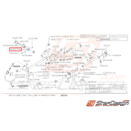 Tige Pédale Frein & Embrayage Origine Subaru GT 98-00 WRX STI 01-0731229