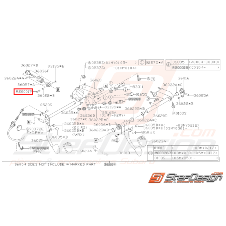 Goupille de pédale d'embrayage SUBARU GT 98 - 00 WRX STI 01 - 1431230