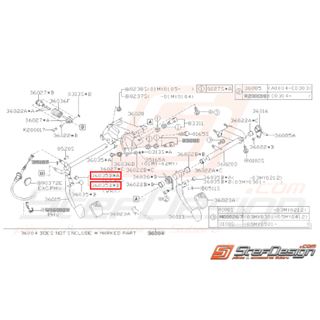 Butée de pédale Origine Subaru GT 93 - 00 WRX STI 01 - 14 BRZ 13 - 1931234