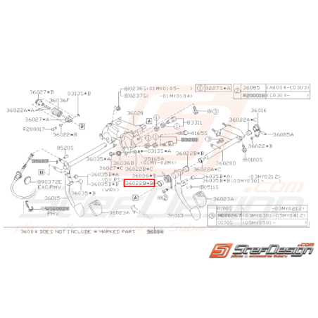 Manchon Pédale de Frein Origine Subaru GT 98 - 00 WRX STI 01 - 0731235