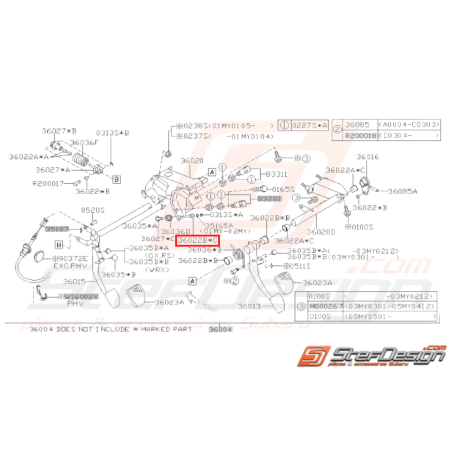 Manchon Pédale de Frein Origine Subaru GT 98 - 00 WRX STI 01 - 0731236