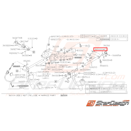 Manchon pédale Accélérateur Origine Subaru GT 98-00 WRX STI 01-0731245