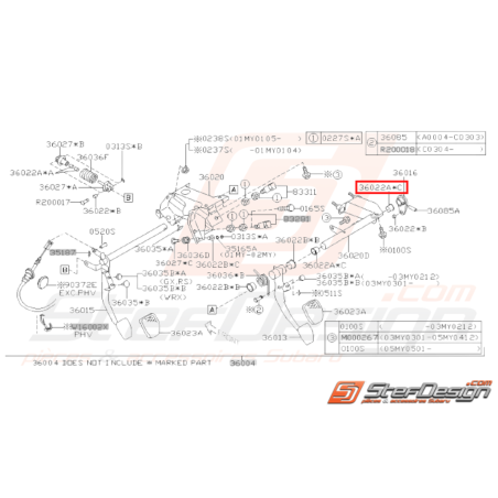 Manchon pédale Accélérateur Origine Subaru GT 98-00 WRX STI 01-14 BRZ 13-1931245