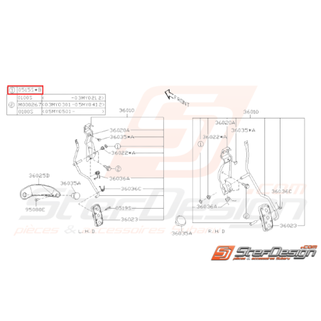 Agrafe Pédale Accélérateur Origine Subaru GT 93-00 WRX STI 01-0531261