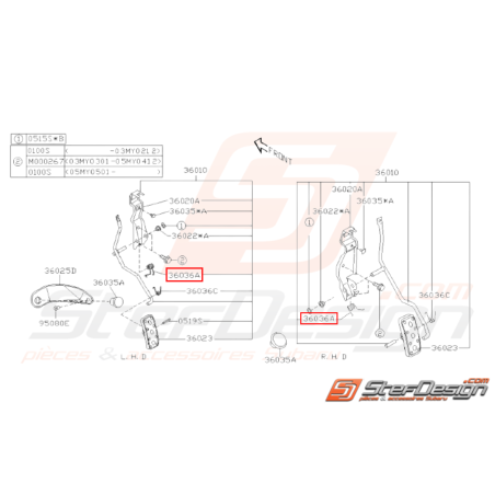 Ressort Assistance Pédale Accélération Origine Subaru GT 93-00 WRX STI 01-0531267