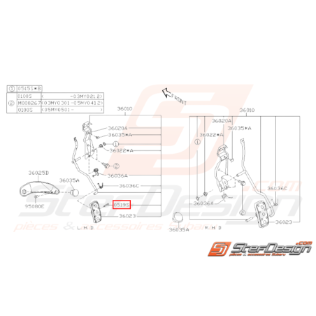 Broche Ressort Origine Subaru GT 1993 - 1997 WRX STI 2001-200531269