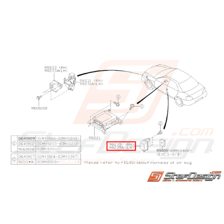 Capteur Air Bag Latéral Origine Subaru WRX STI 2005 - 200731298