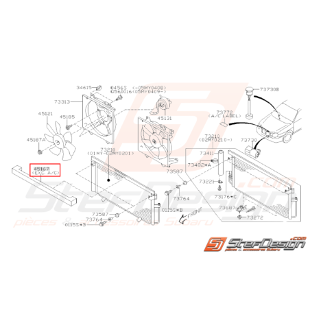 Garniture de Radiateur de clim Origine Subaru WRX 01-03 / 08-10 STI 01-05 / 08-1431311