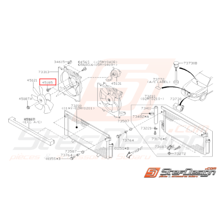 Vis fixation moteur de ventilation Origine Subaru WRX STI 01-14 Forester Turbo 02/00-02/05-0731337