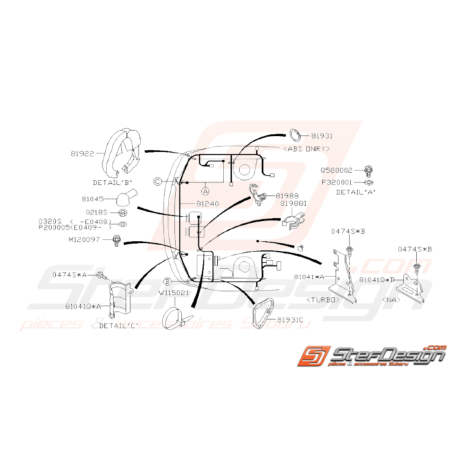 Schéma Faisceau Electrique Avant Origine Subaru WRX STI 2001-200531341