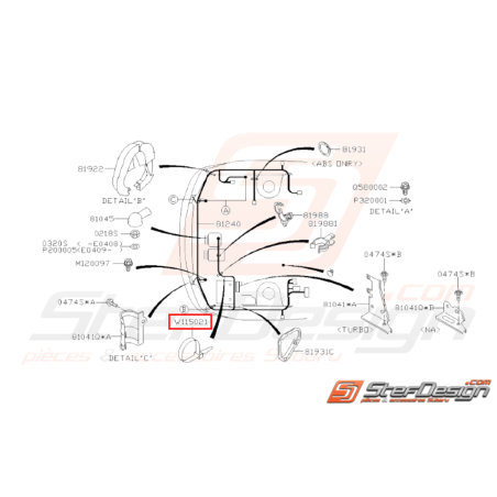 Agrafe Bande Origine Subaru GT 1993-1994 WRX STI 2001-200531359