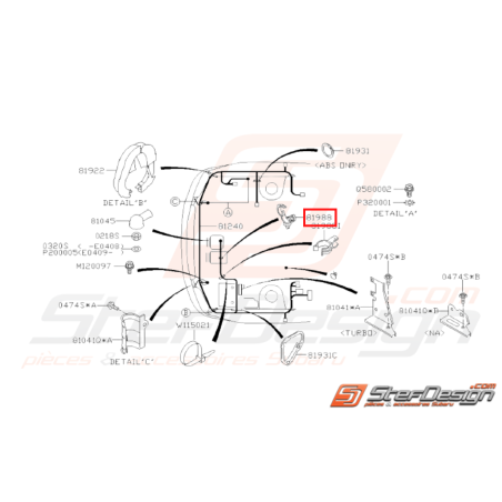 Clips Origine Subaru GT 1993 - 2000 WRX STI 2001 - 200731362