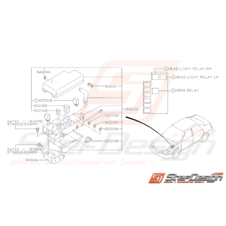 Schéma Boîte à Fusibles Principale Origine Subaru WRX STI 01 - 0531404