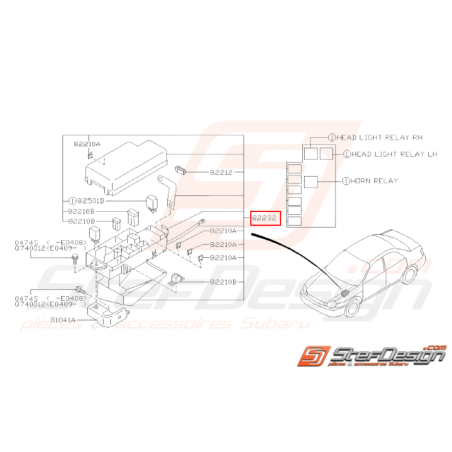 Ensemble Boite à Fusible Principale Origine Subaru WRX STI 01-0431409